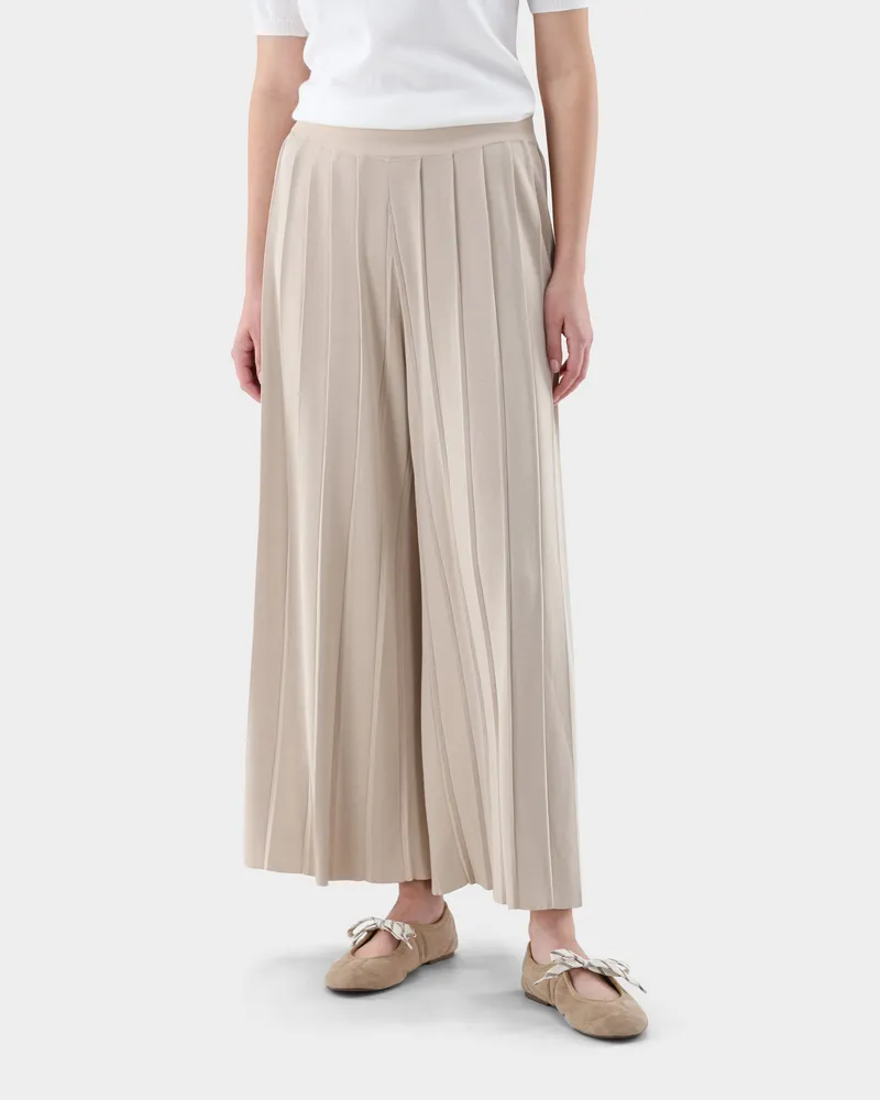 van Laack Strickhose mit Falten Beige