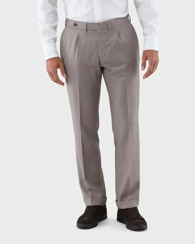 van Laack Hose aus Wolle mit Slim Leg Beige