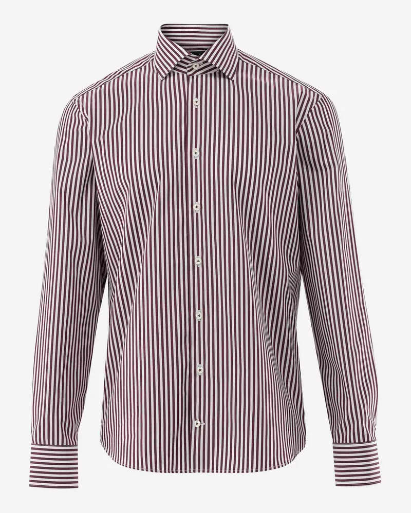 van Laack Hemd mit Streifen Tailor Fit Rot
