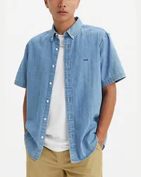 Levi's Authentic Button Down Sweatshirt mit kurzen Ärmeln Blau