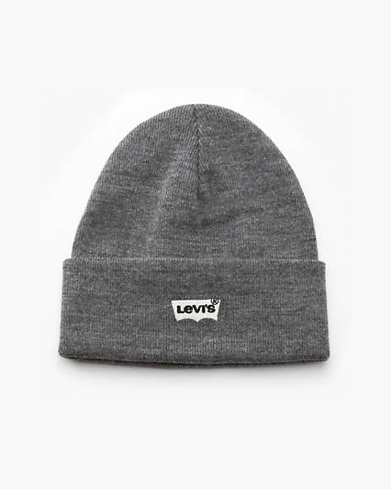 Levi's Batwing Embroidered Slouchy Beanie Grau