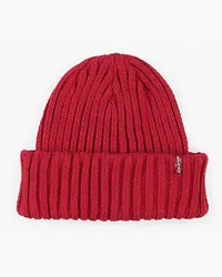 Levi's Beanie mit Rippenmuster Rot