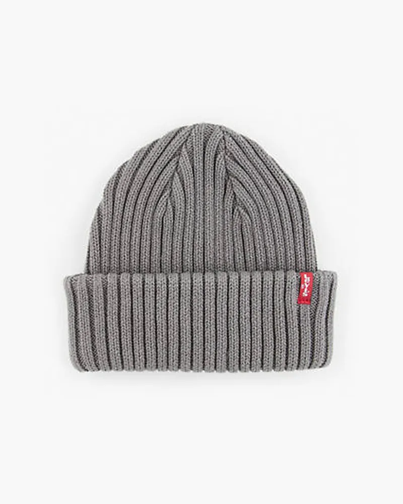 Levi's Beanie mit Rippenmuster Grau