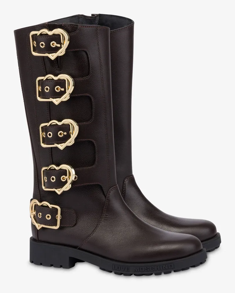 Moschino Stiefel aus Kalbsleder - Braun Braun