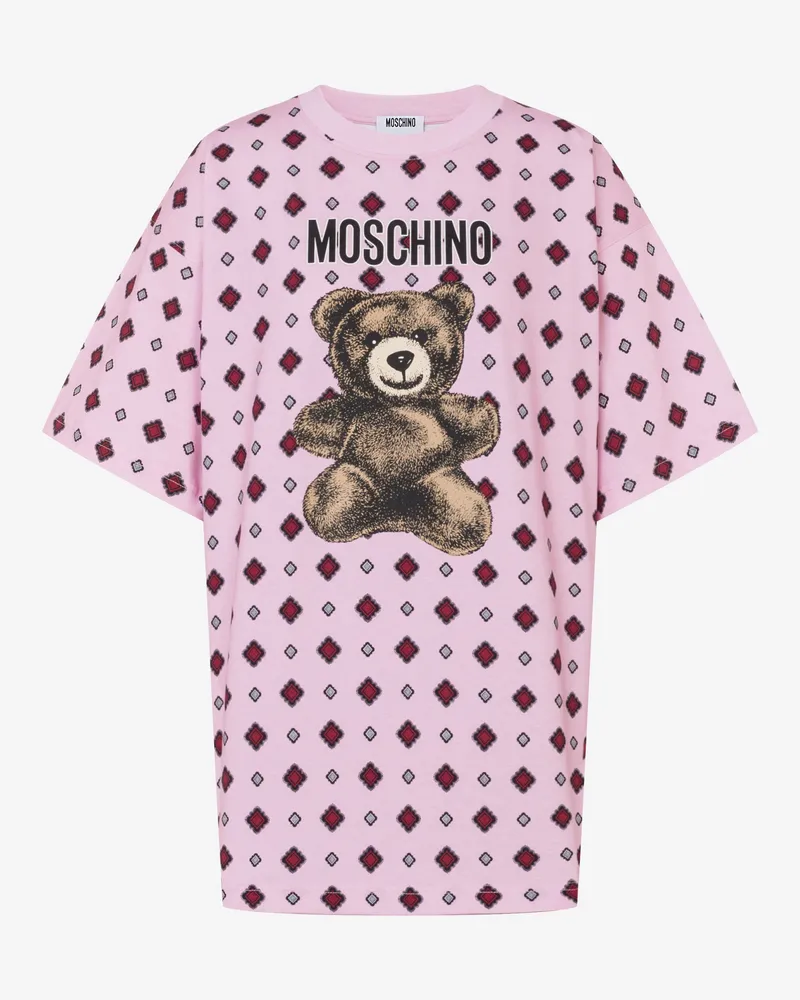 Moschino Moschino T-Shirt aus Bio-Baumwolljersey mit Teddybär - Pink Pink