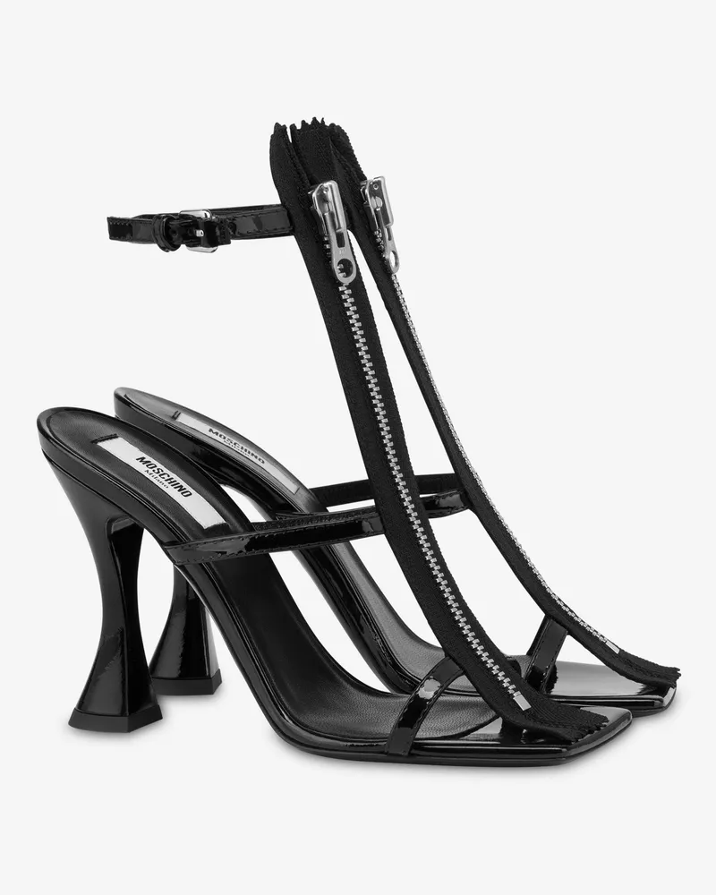 Moschino Hohe Sandalen aus Lackleder - Schwarz Schwarz
