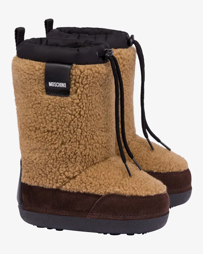 Moschino Schneestiefel aus weichem Stoff - Braun;Schwarz Braun