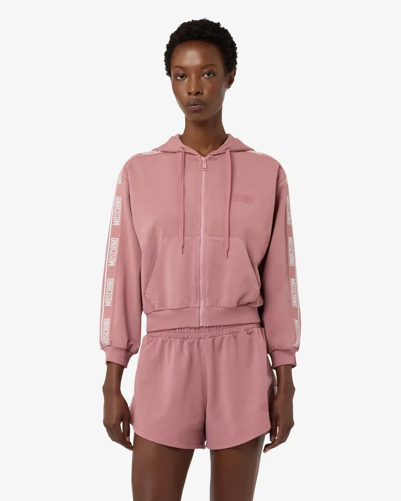 Moschino Kapuzenpullover aus garngefärbter Baumwolle - Pink Pink