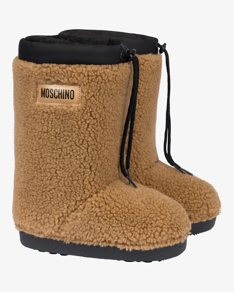 Moschino Schneestiefel aus weichem Stoff - Beige Beige