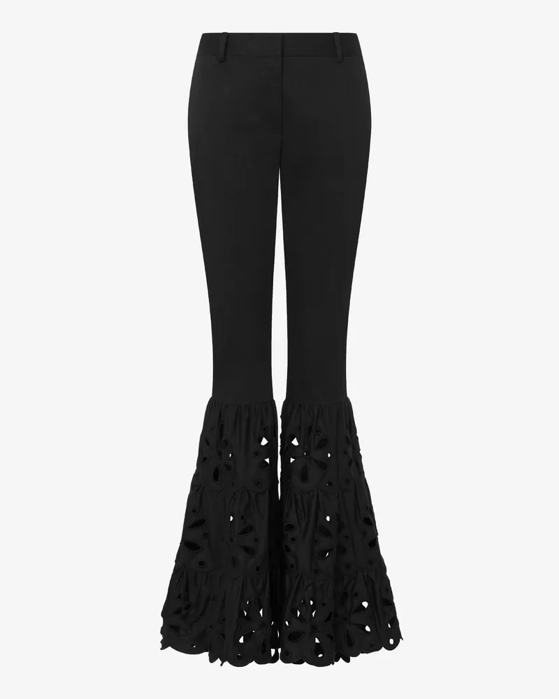 Moschino Bestickte Hose aus Baumwollpopeline - Schwarz Schwarz
