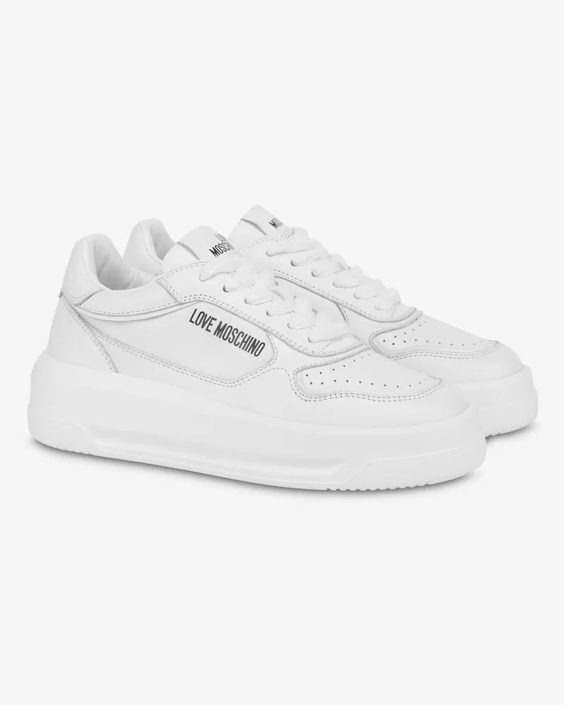 Moschino Sneakers aus Kalbsleder - Weiß Weiß
