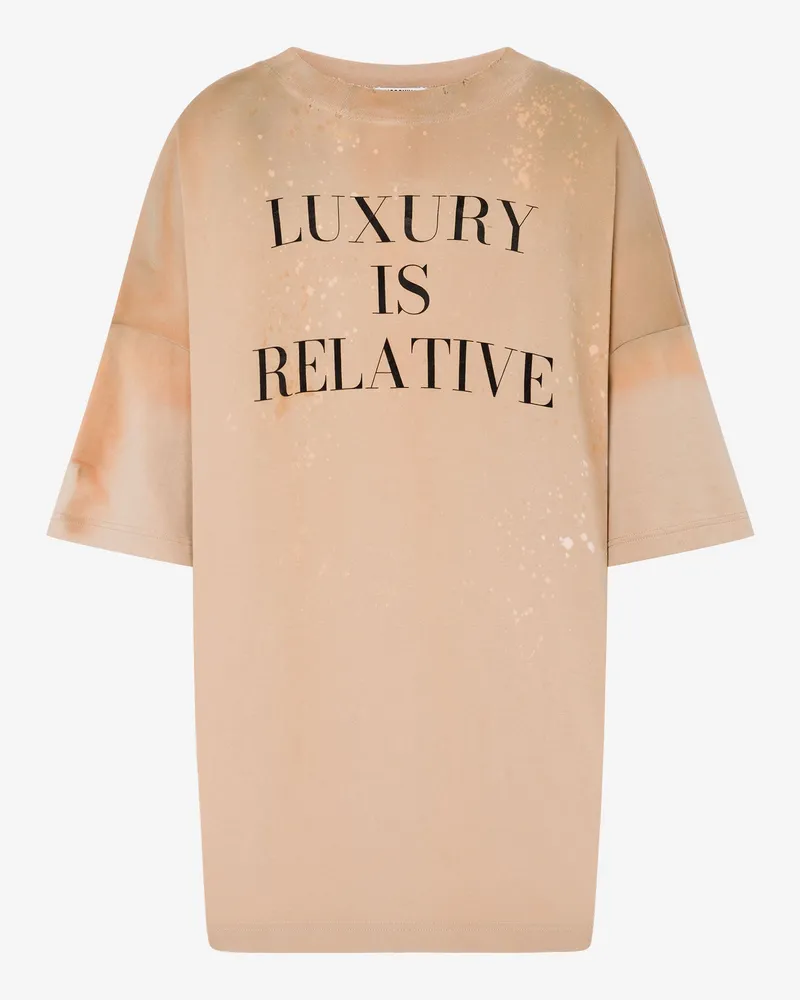 Moschino Bedrucktes T-Shirt aus schwerer Baumwolle - Braun Braun