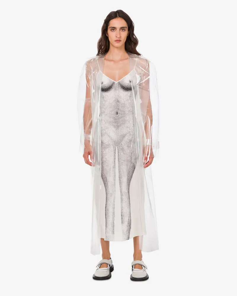 Moschino Bedrucktes Kleid aus Crêpe - Weiß Weiß