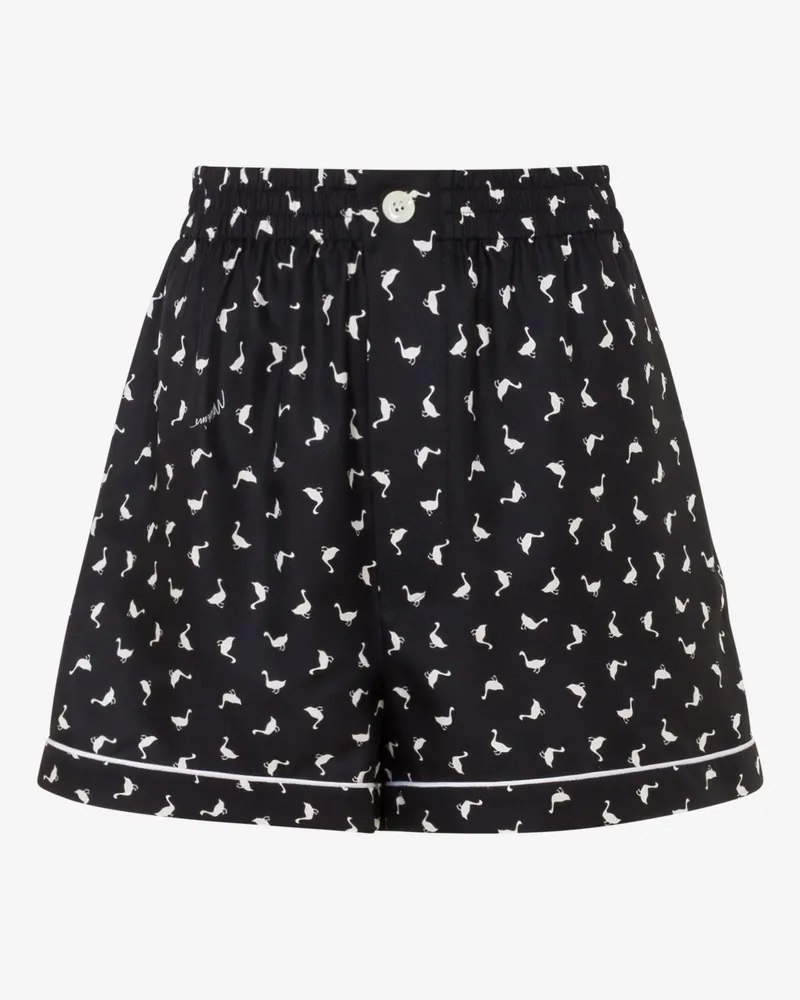 Moschino Seidenshorts aus Gans - Schwarz Schwarz