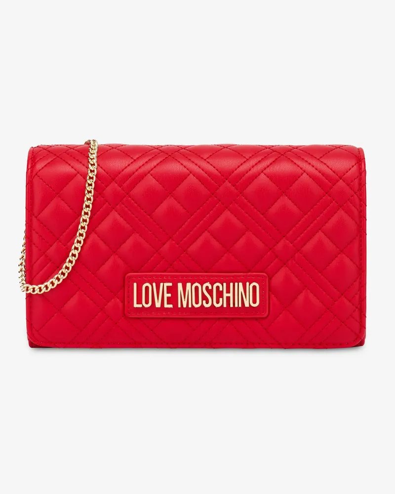 Moschino Clutch Shiny Quilted - Rot Rot