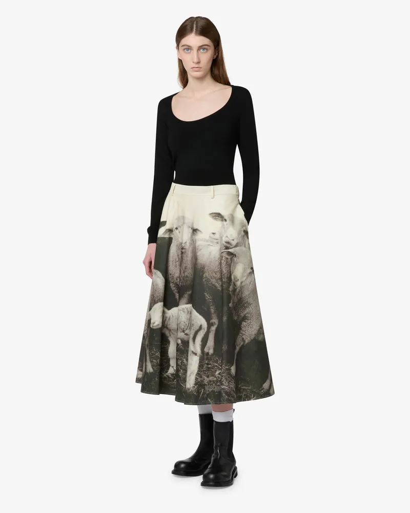 Moschino Rock aus bedrucktem Baumwollgabardine - Grau Grau