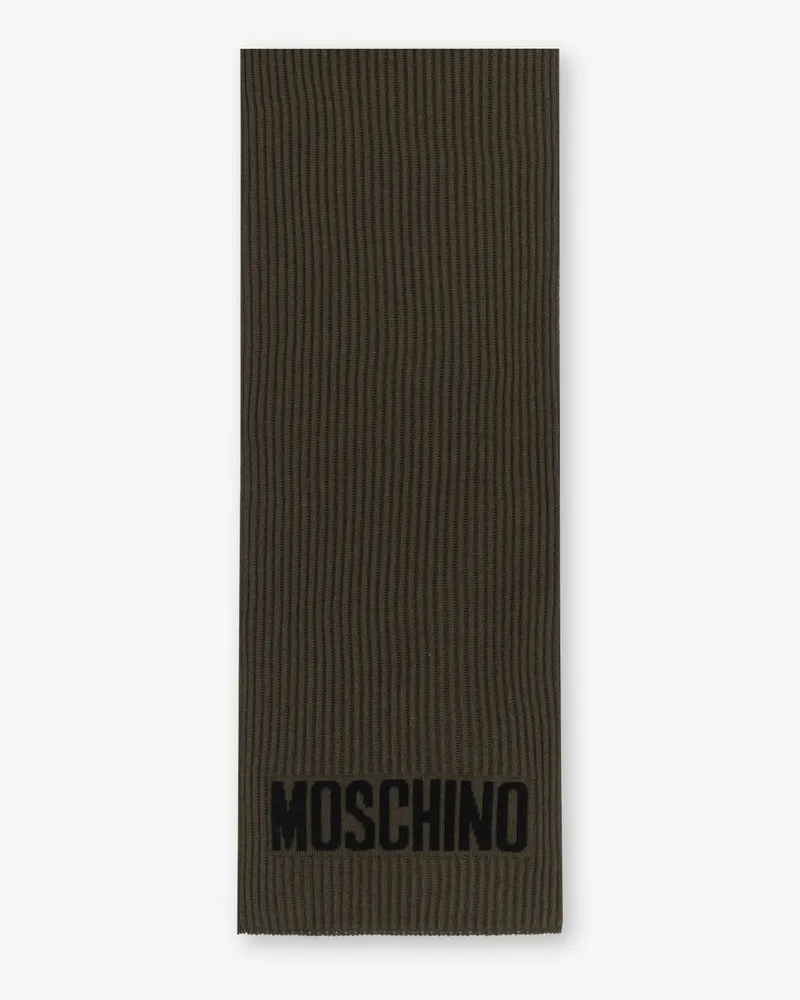 Moschino Logo-Schal aus Wollmischung - Braun Braun