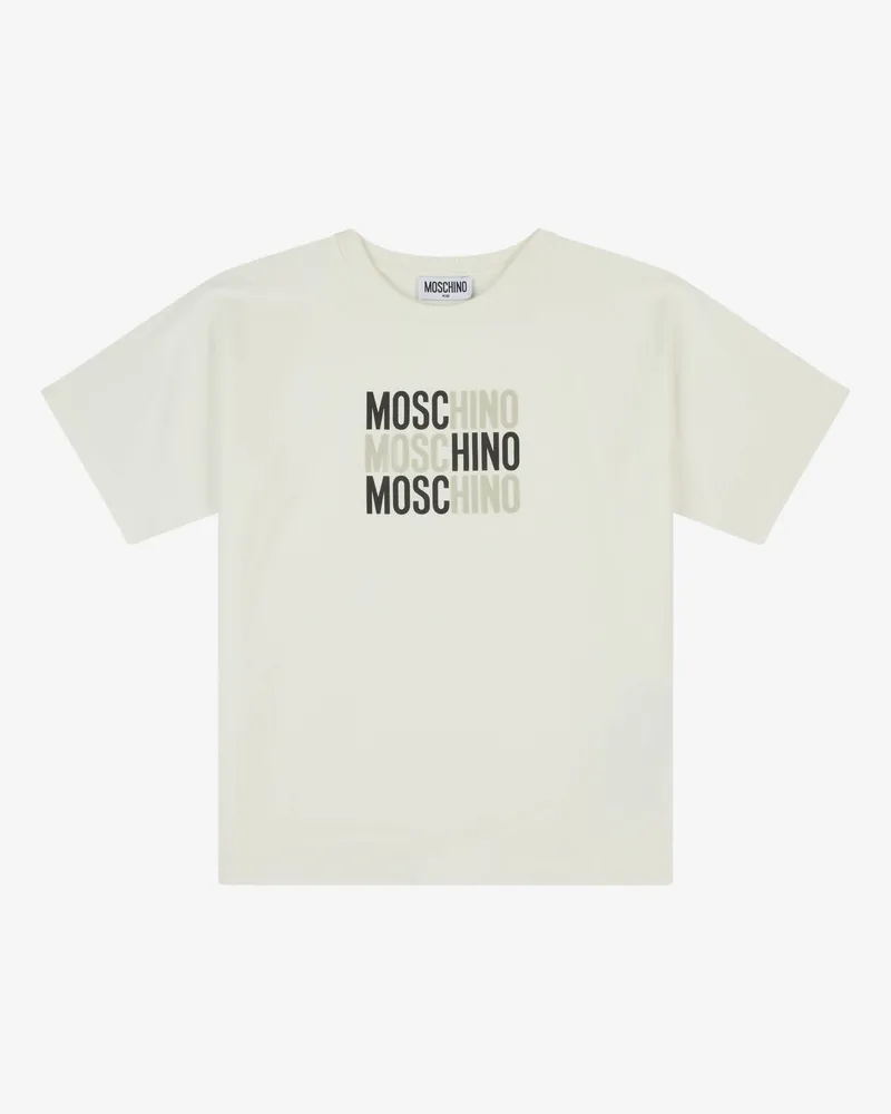 Moschino Maxi-T-Shirt aus bedrucktem Baumwolljersey - Weiß Weiß