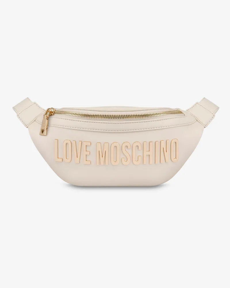 Moschino Eco-friendly Gürteltasche mit Logo - Weiß Weiß