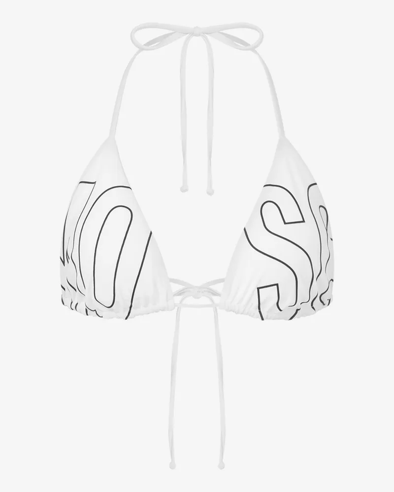 Moschino Dreieck-Bikinioberteil mit Rubber-Logo - Weiß Weiß