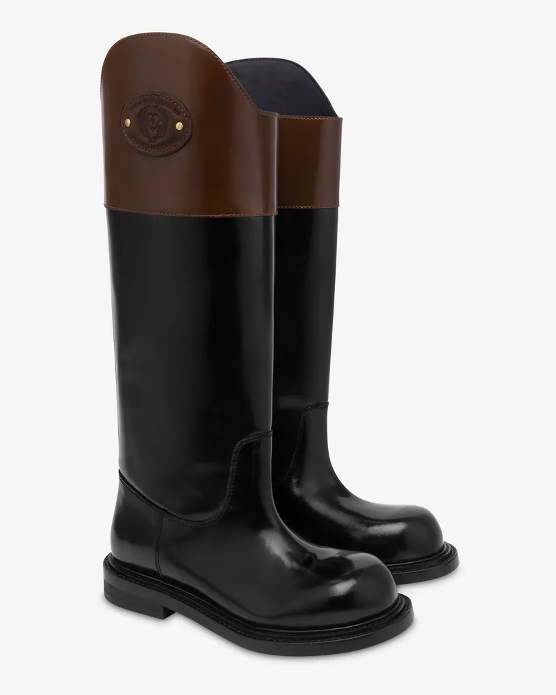 Moschino Stiefel aus Kalbsleder - Schwarz Schwarz