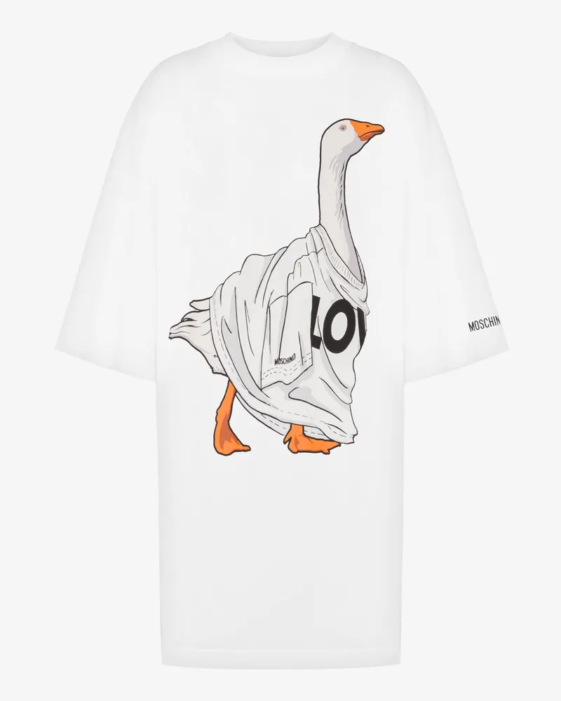 Moschino Oversize-Kleid aus schwerer Baumwolle Goose - Weiß Weiß