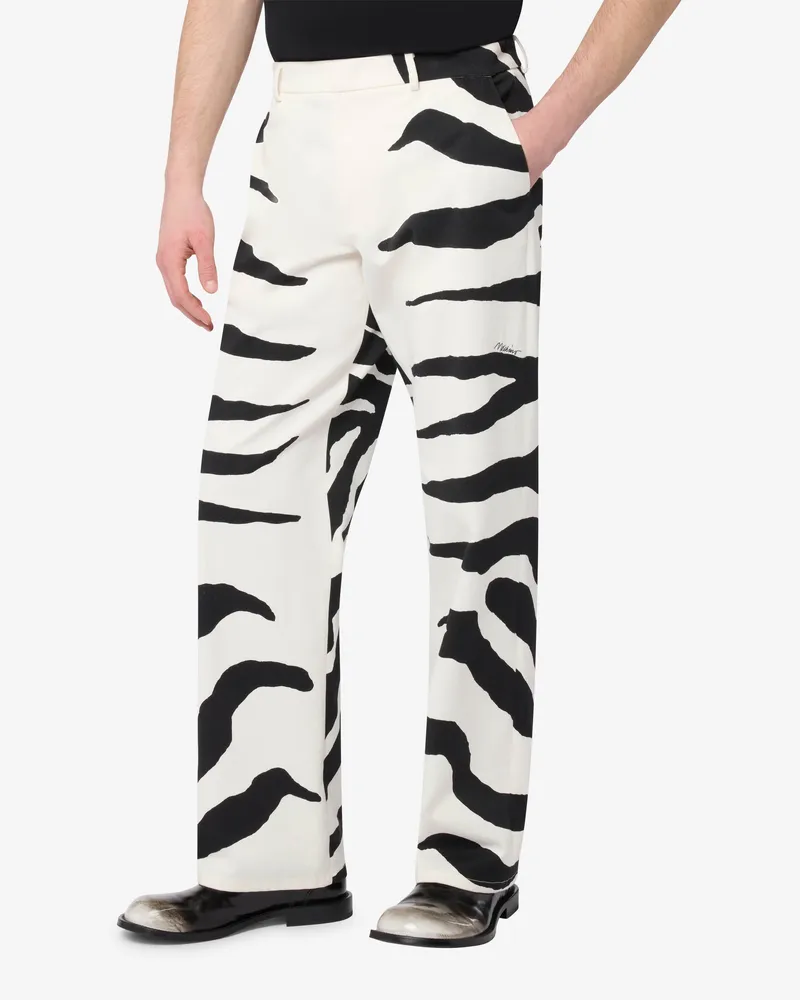 Moschino Hose aus schwerer Baumwolle mit Print - Weiß Weiß