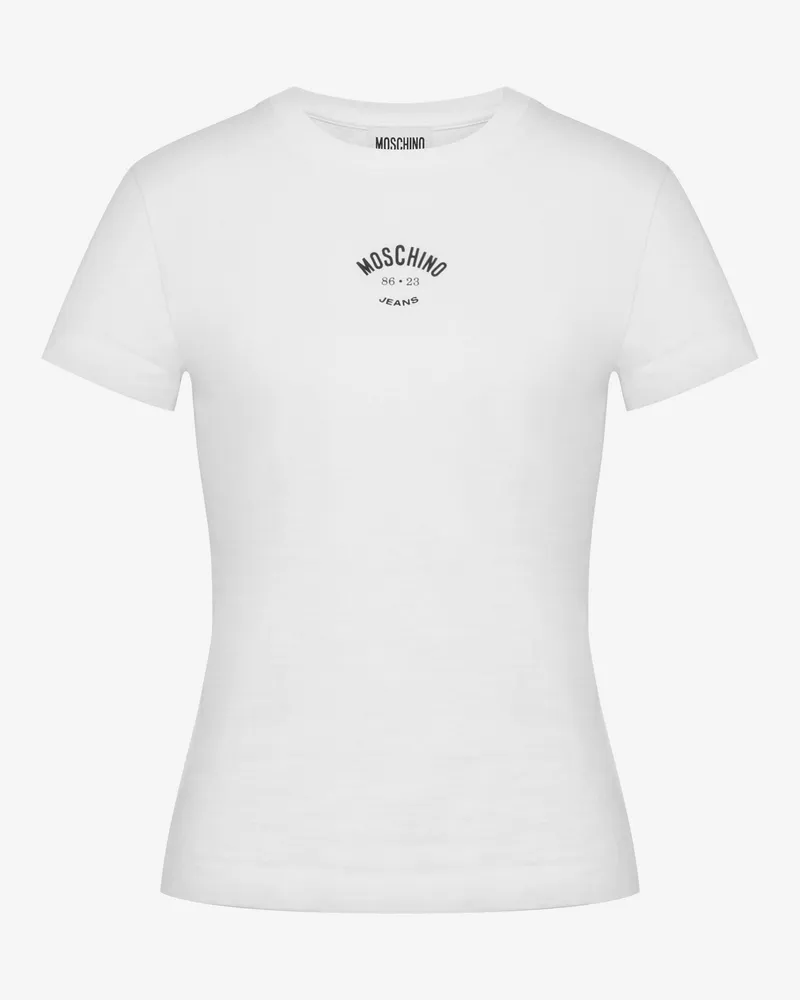 Moschino Bedrucktes T-Shirt aus Baumwolljersey - Weiß Weiß