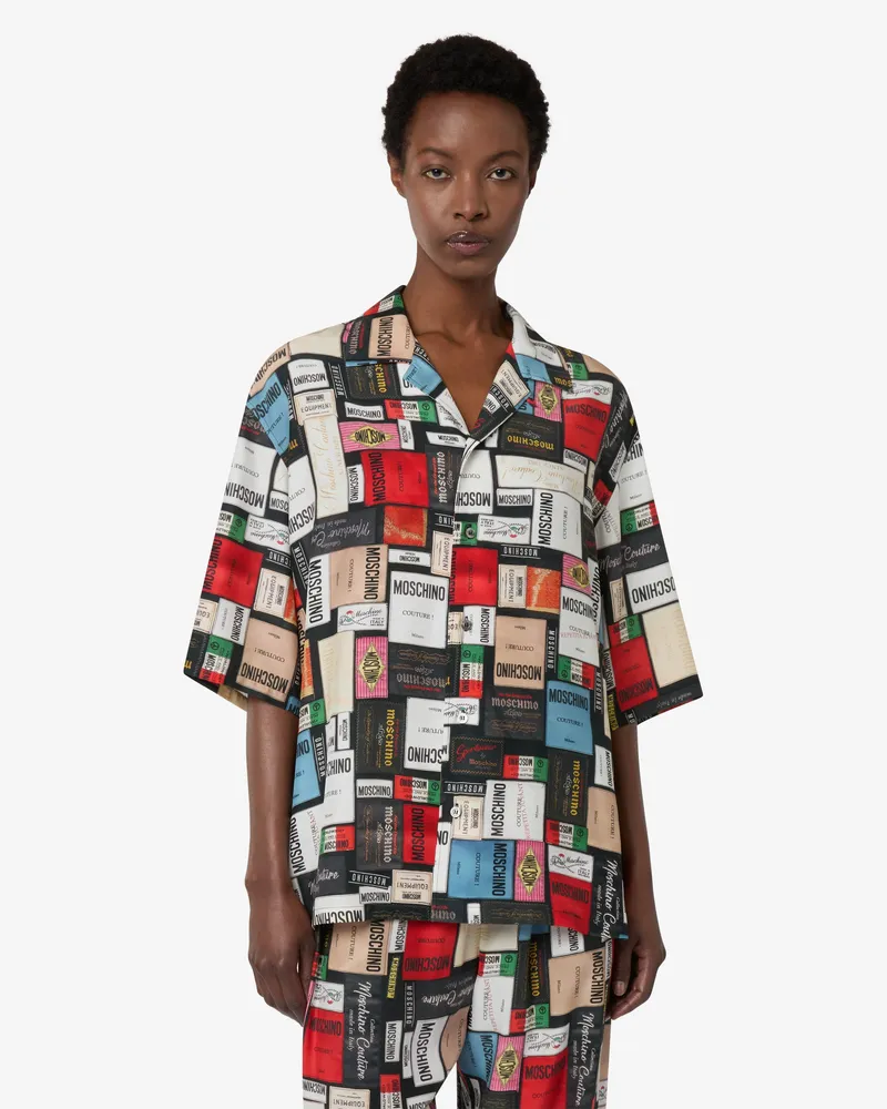 Moschino Bedrucktes Seidenhemd - Grau Grau
