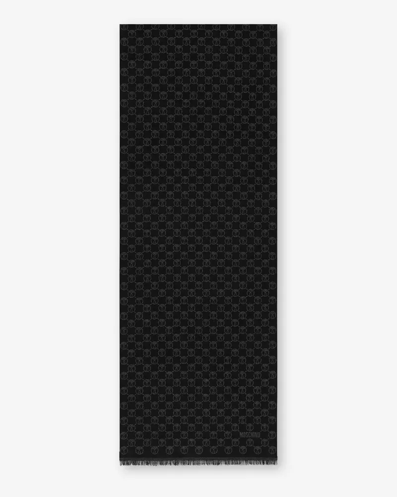 Moschino Schal Double Question Mark allover - Schwarz;Grau Schwarz