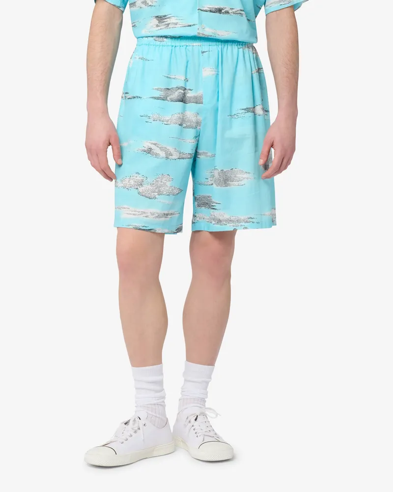 Moschino Bermudashorts aus Baumwollpopeline von Archive Clouds - Blau Blau