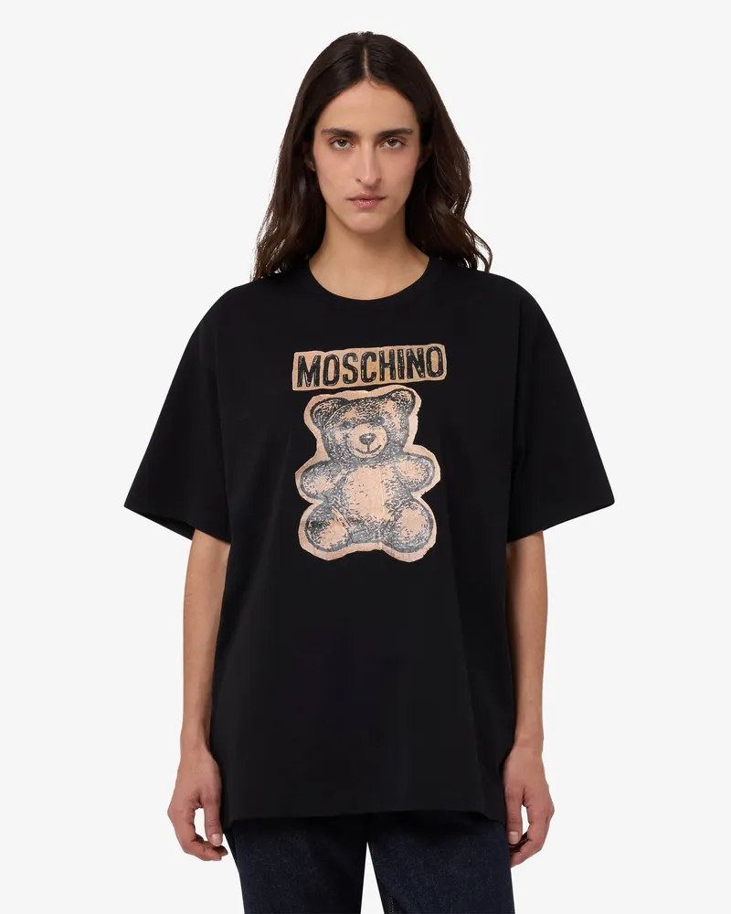 Moschino T-Shirt aus Bio-Baumwolljersey Moschino Teddy Bear - Schwarz Schwarz