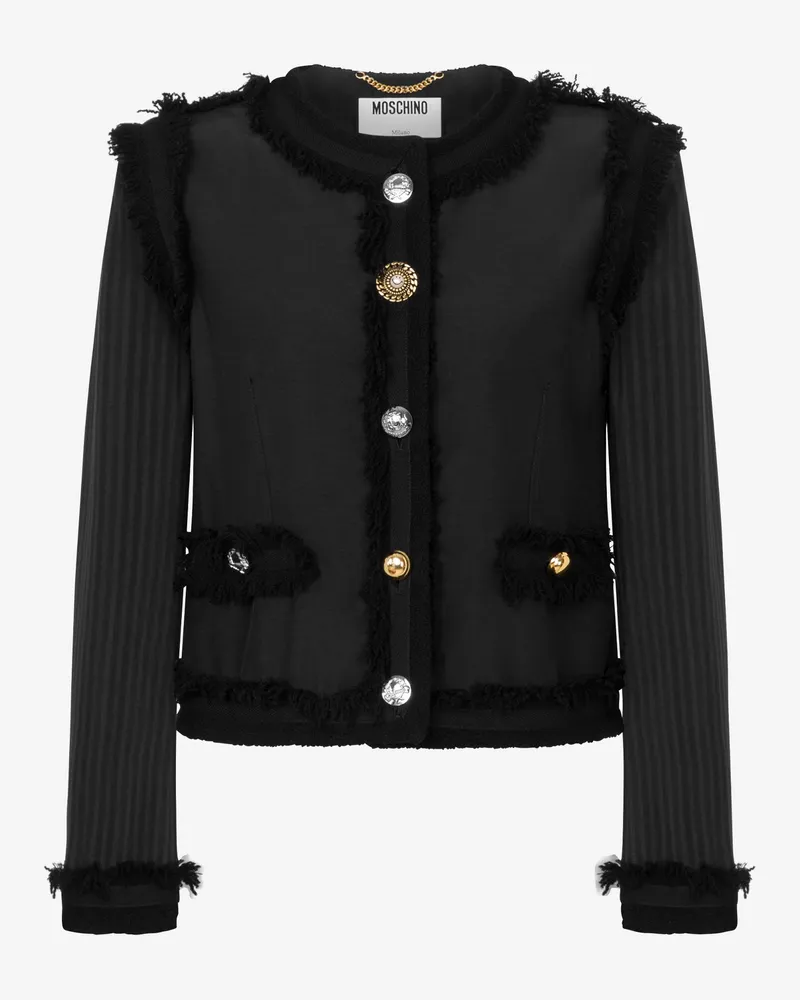 Moschino Stretch-Bouclé-Jacke - Schwarz Schwarz