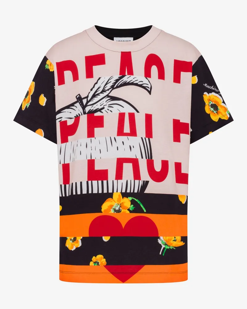 Moschino Bedrucktes T-Shirt aus Baumwolljersey - Bunt Bunt