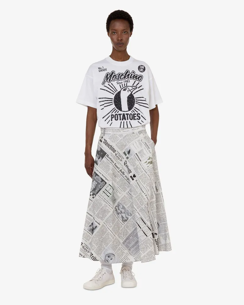 Moschino Rock aus bedrucktem Baumwollpopeline - Grau Grau