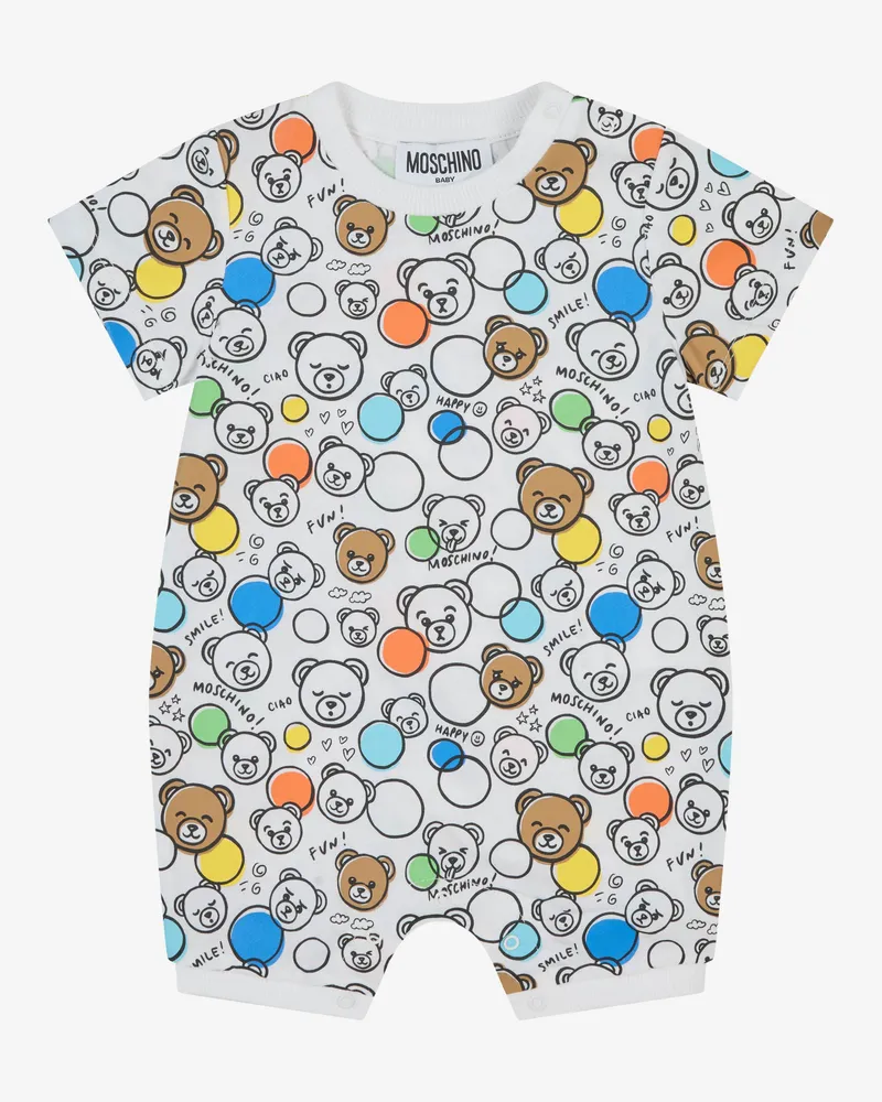 Moschino Bedruckter Strampler aus Baumwolljersey - Weiß Weiß