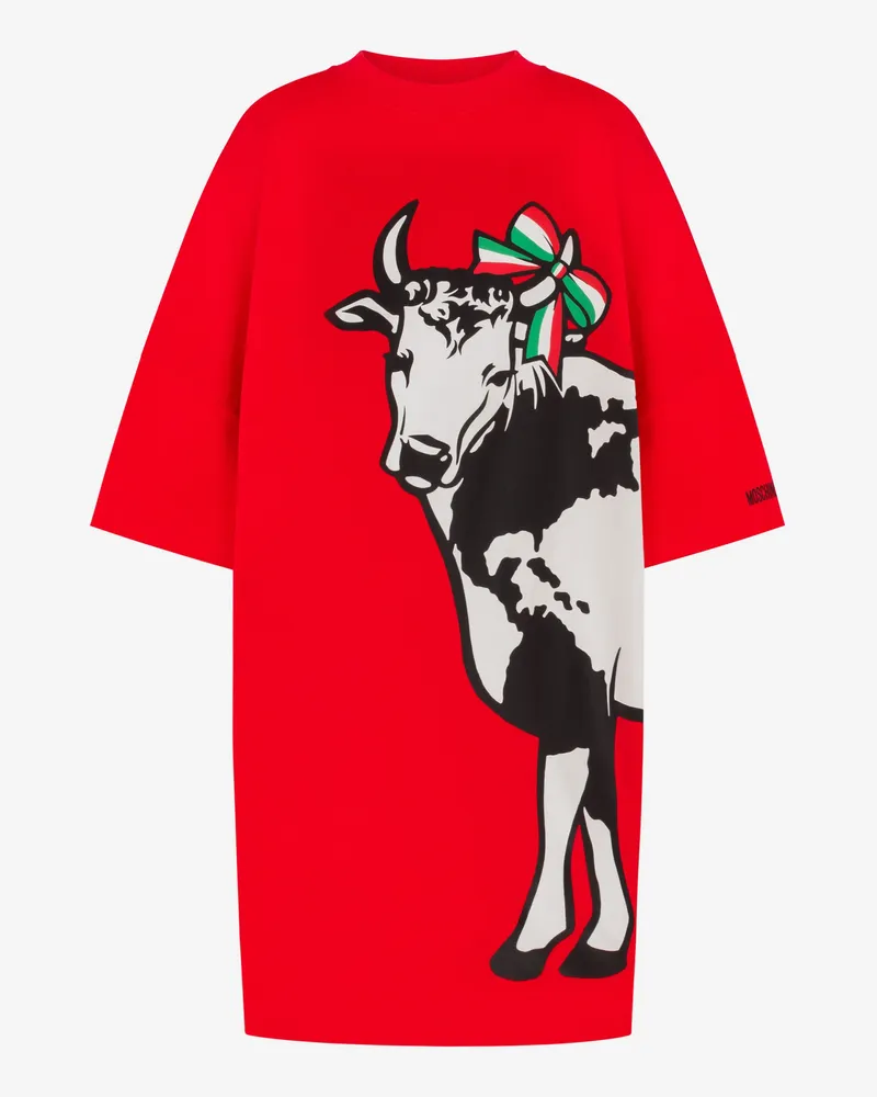 Moschino Oversize-Kleid aus schwerer Baumwolle Archive - Rot Rot