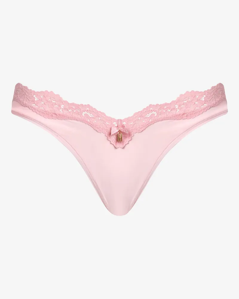 Moschino Tanga aus Mikrofaser und Spitze - Pink Pink