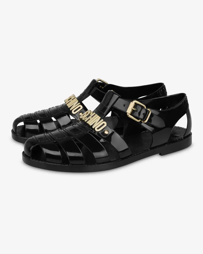 Moschino Sandalen Jelly Lettering Logo - Schwarz Schwarz