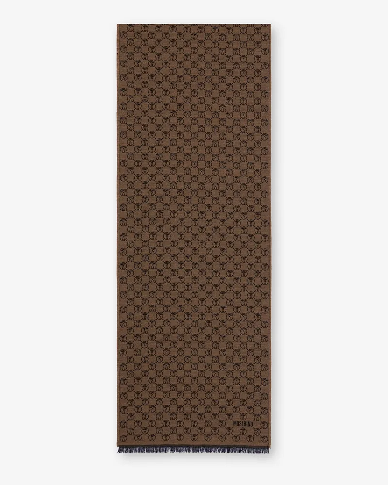 Moschino Schal Double Question Mark allover - Braun;Schwarz Braun