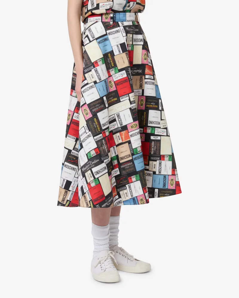 Moschino Rock aus bedrucktem Baumwollgabardine - Grau Grau
