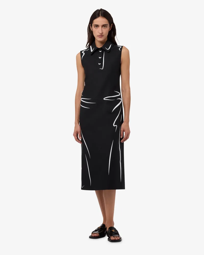 Moschino Kleid aus bedrucktem Baumwollstoff - Schwarz Schwarz