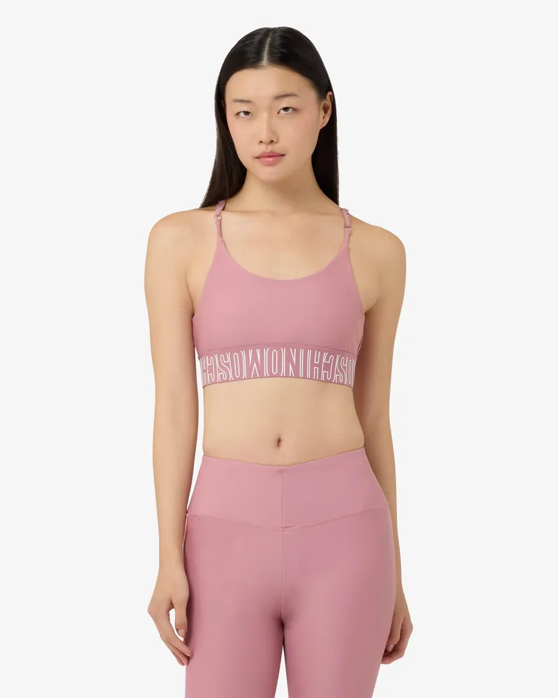Moschino Sportliches Crop-Top aus Funktionsmaterial - Pink Pink