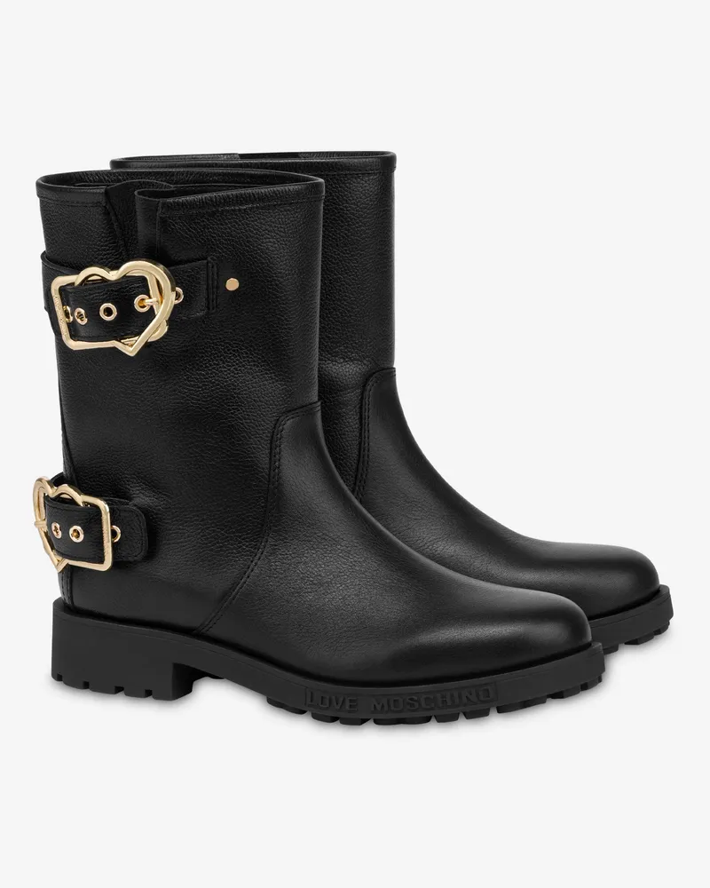 Moschino Kalbsstiefeletten - Schwarz Schwarz