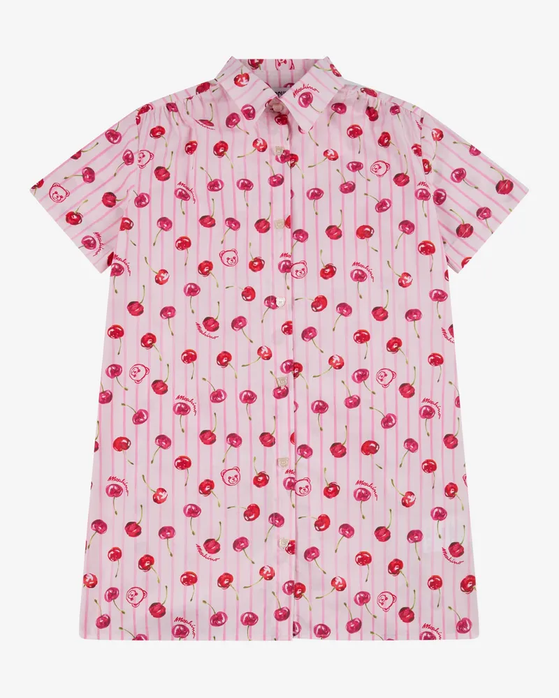 Moschino Kleid mit Knöpfen aus Baumwollpopeline - Pink Pink