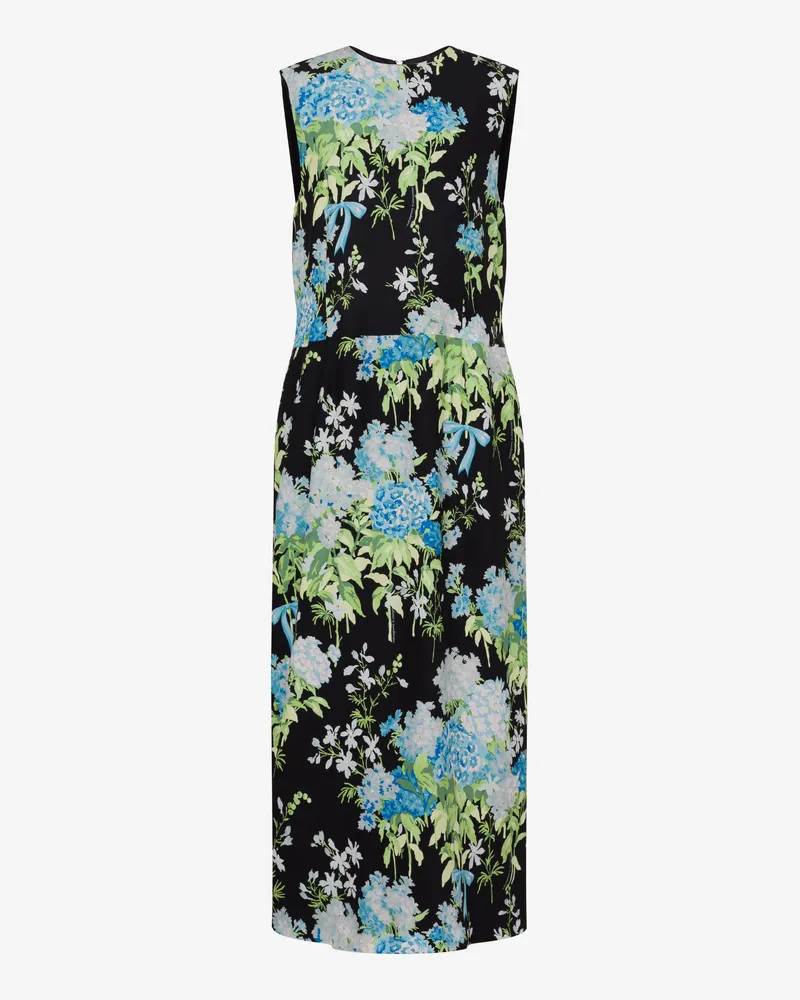 Moschino Bedrucktes Kleid aus Seidensatin - Schwarz Schwarz