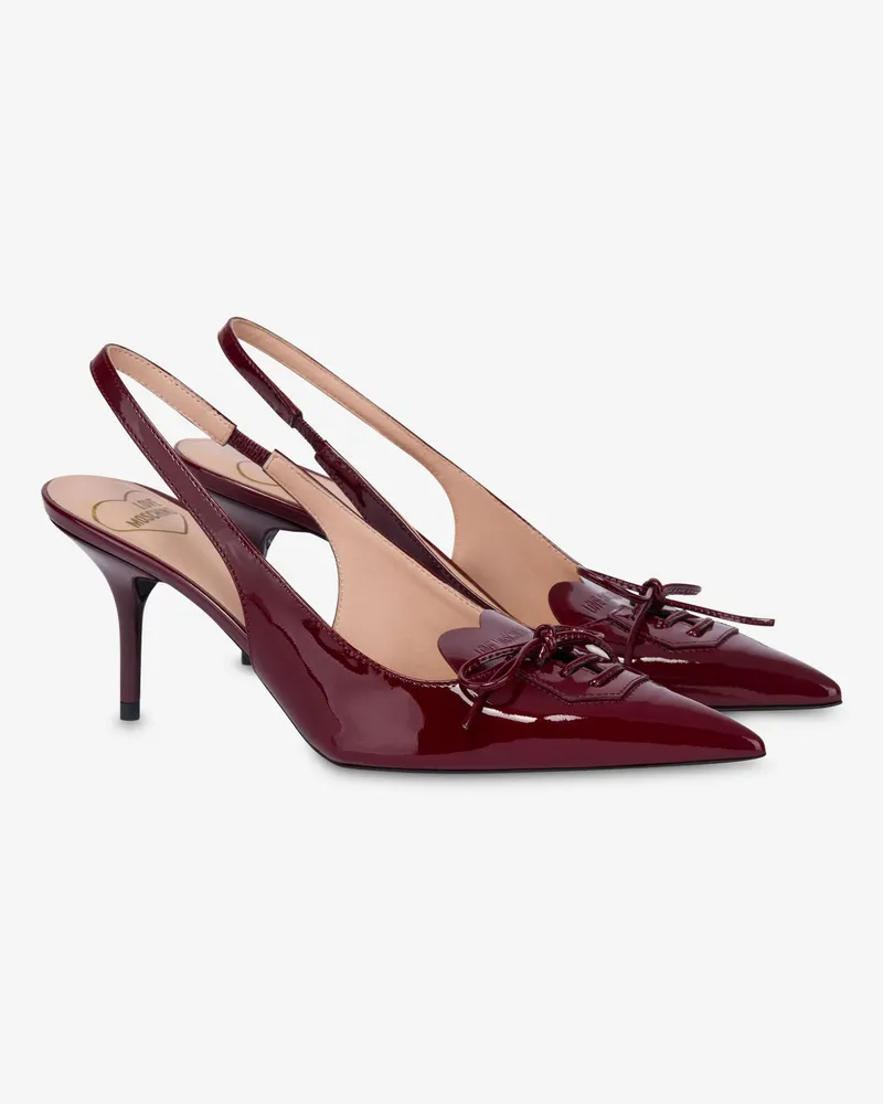 Moschino Slingback aus Lackleder - Rot Rot