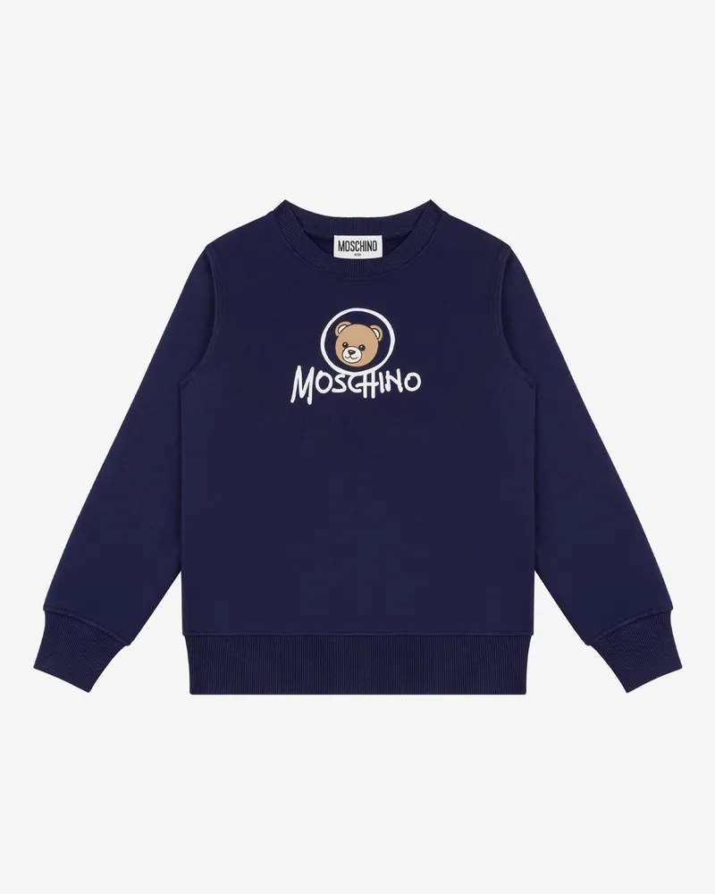 Moschino Moschino Teddy Bear Baumwoll-Sweatshirt - Blau Blau