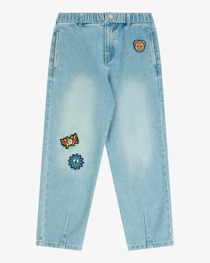 Moschino Jeanshose mit Aufnähern - Blau Blau