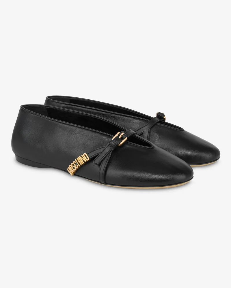 Moschino Satin-Ballerinas - Schwarz Schwarz